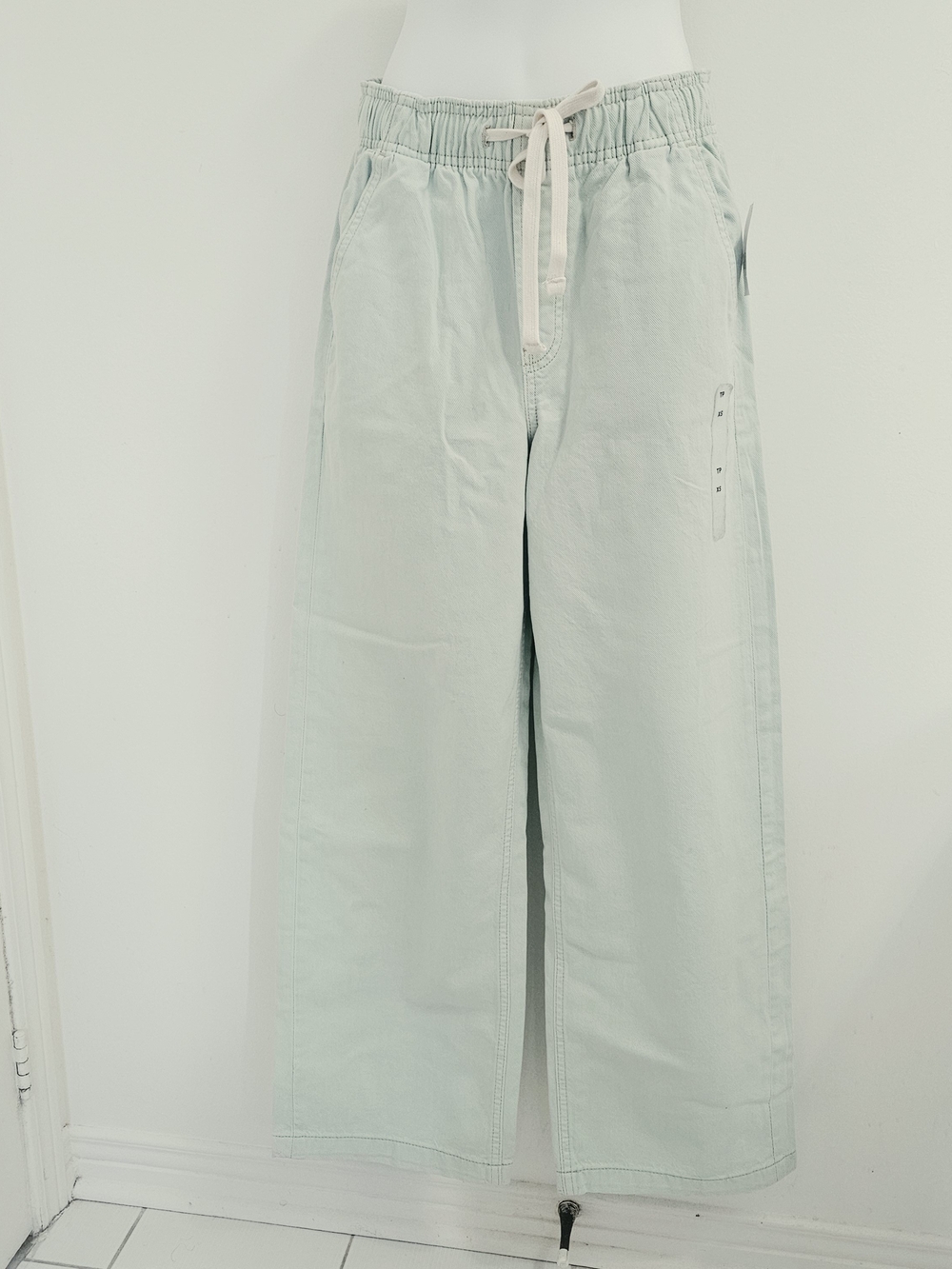 NWT GAP Mint Green Wide-leg Pull-On Utility Jeans, Sz XS